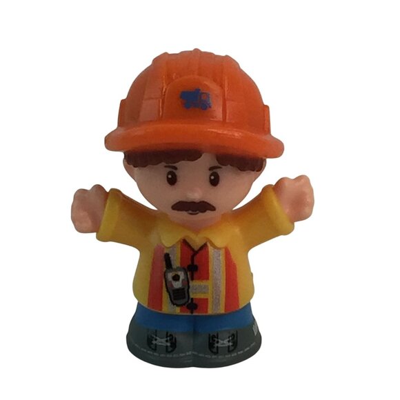 Fisher Price Little People Construction Worker w/Orange Bulldozer Vehicle - Picture 6 of 9